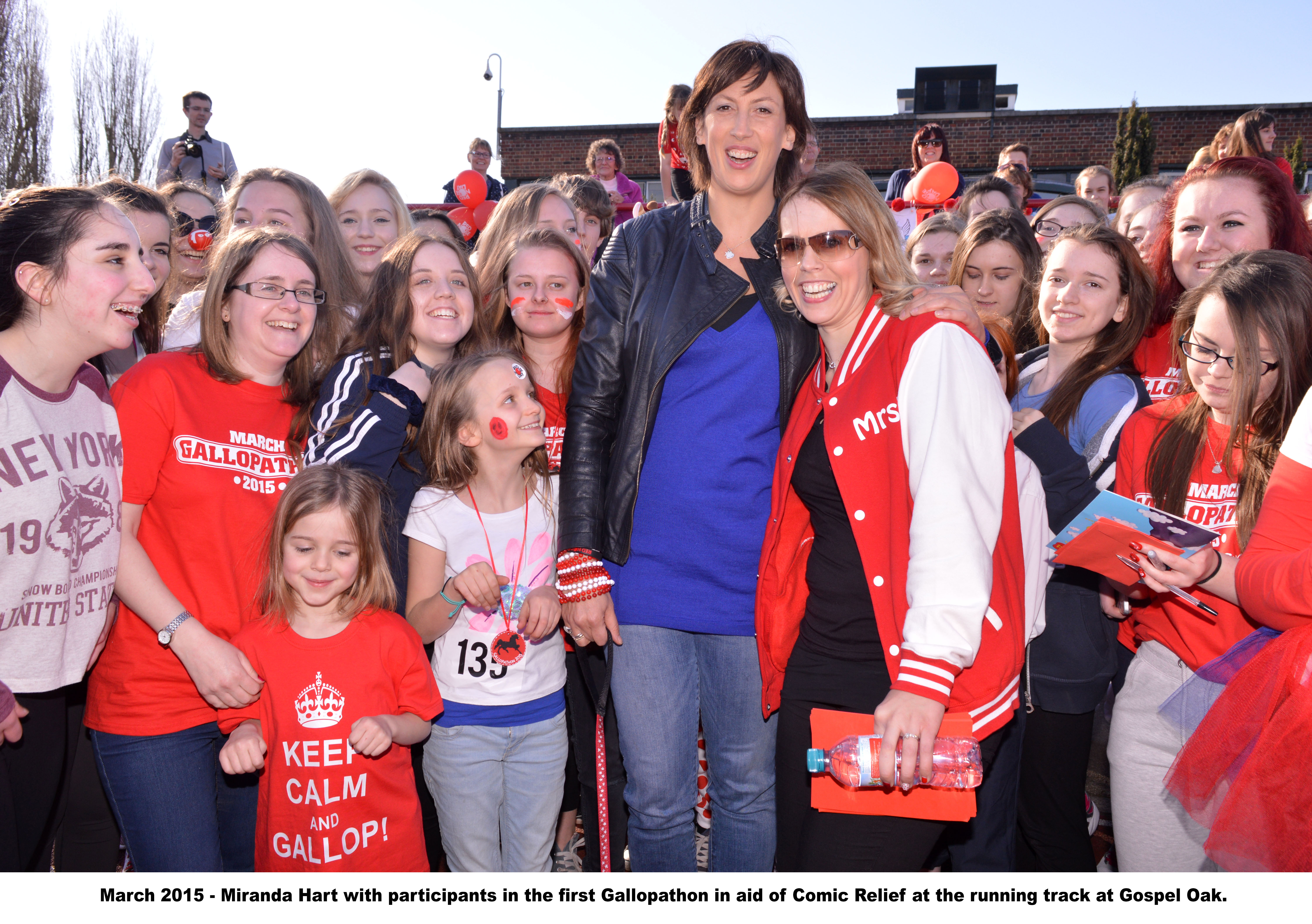 Miranda Hart with young people