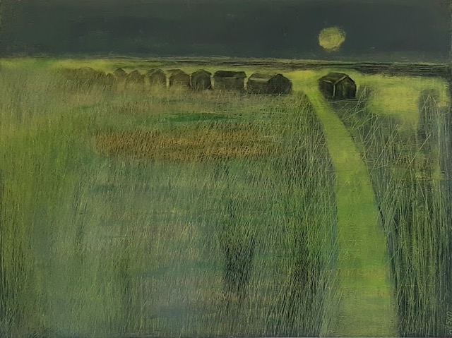 Surreal painting of a field