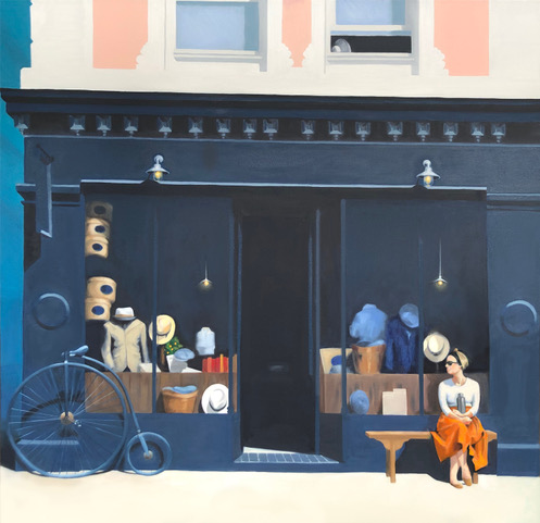 Painting of a coffee shop front