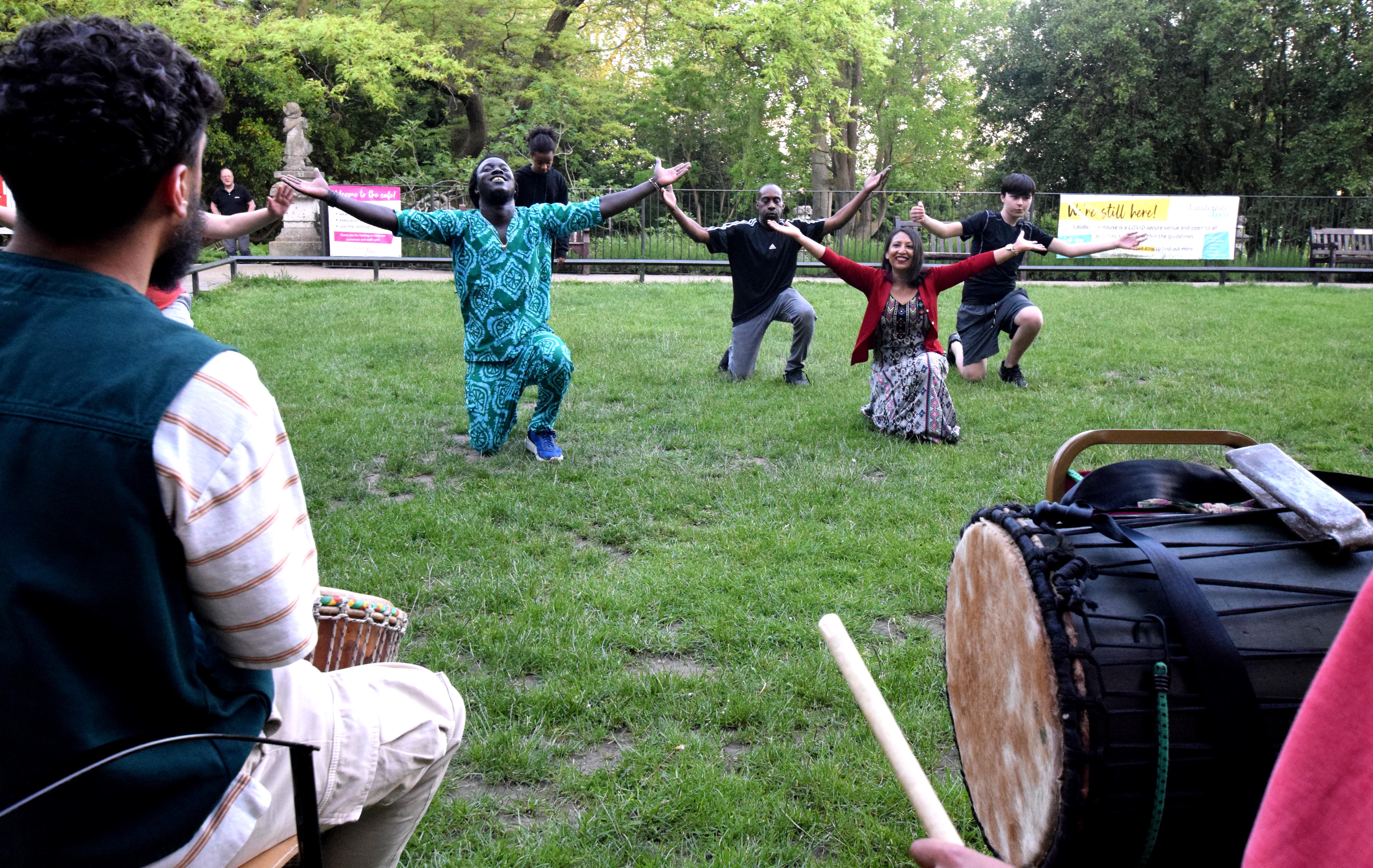 Fresh youth dancing on the Tea Lawn