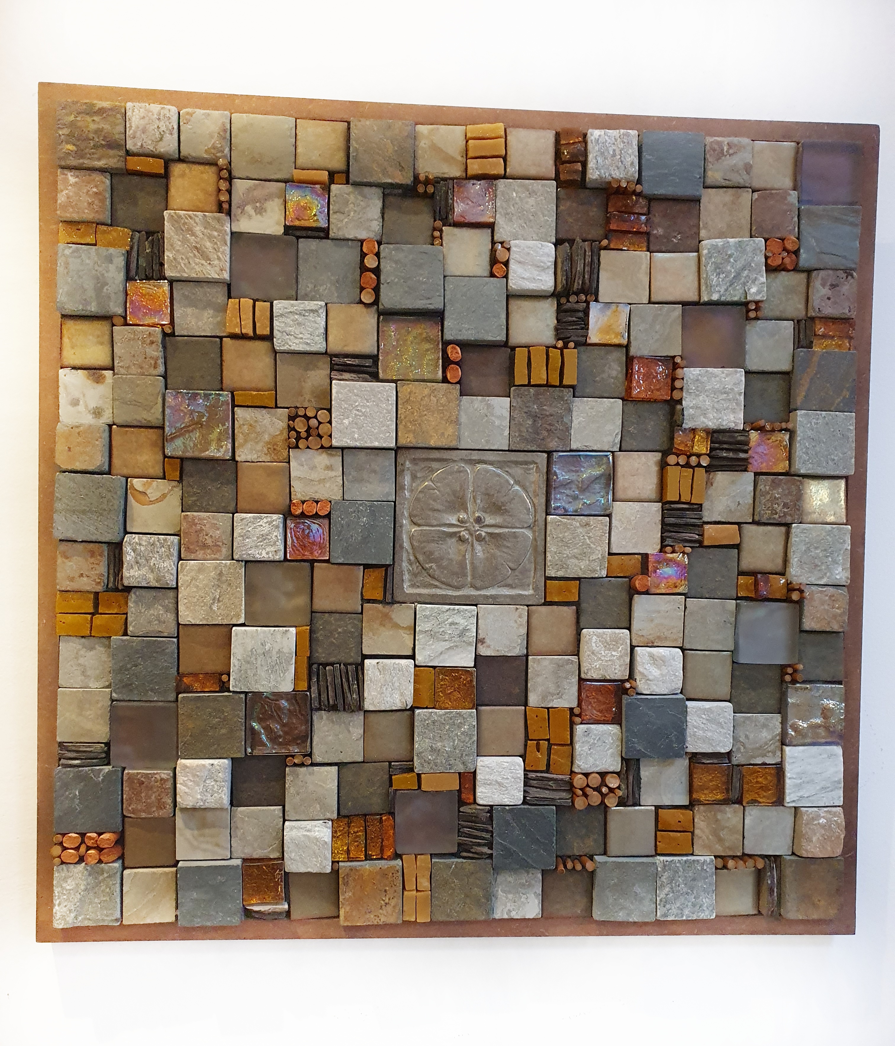 Mixed media mosaic by Scilla Alvarado