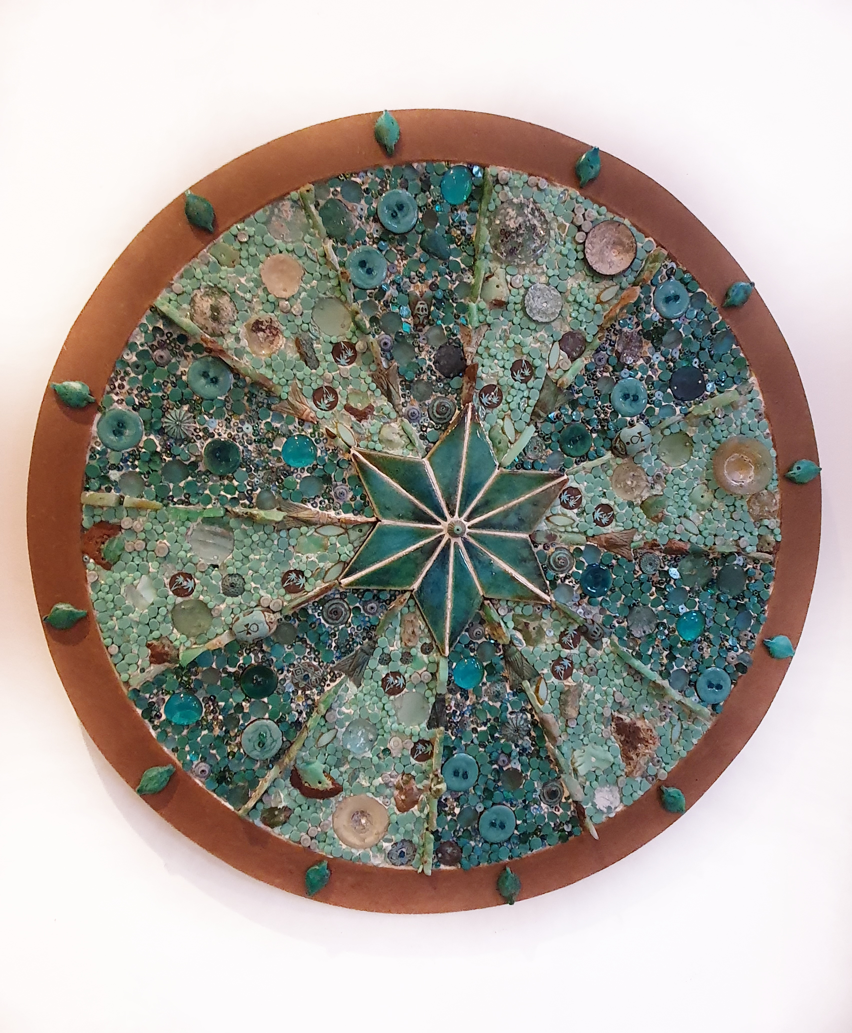 Mixed media mosaic by Scilla Alvarado