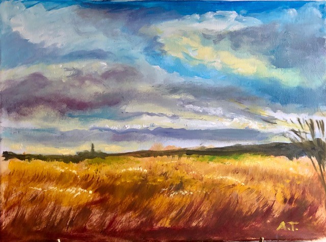 Oil landscape of a field