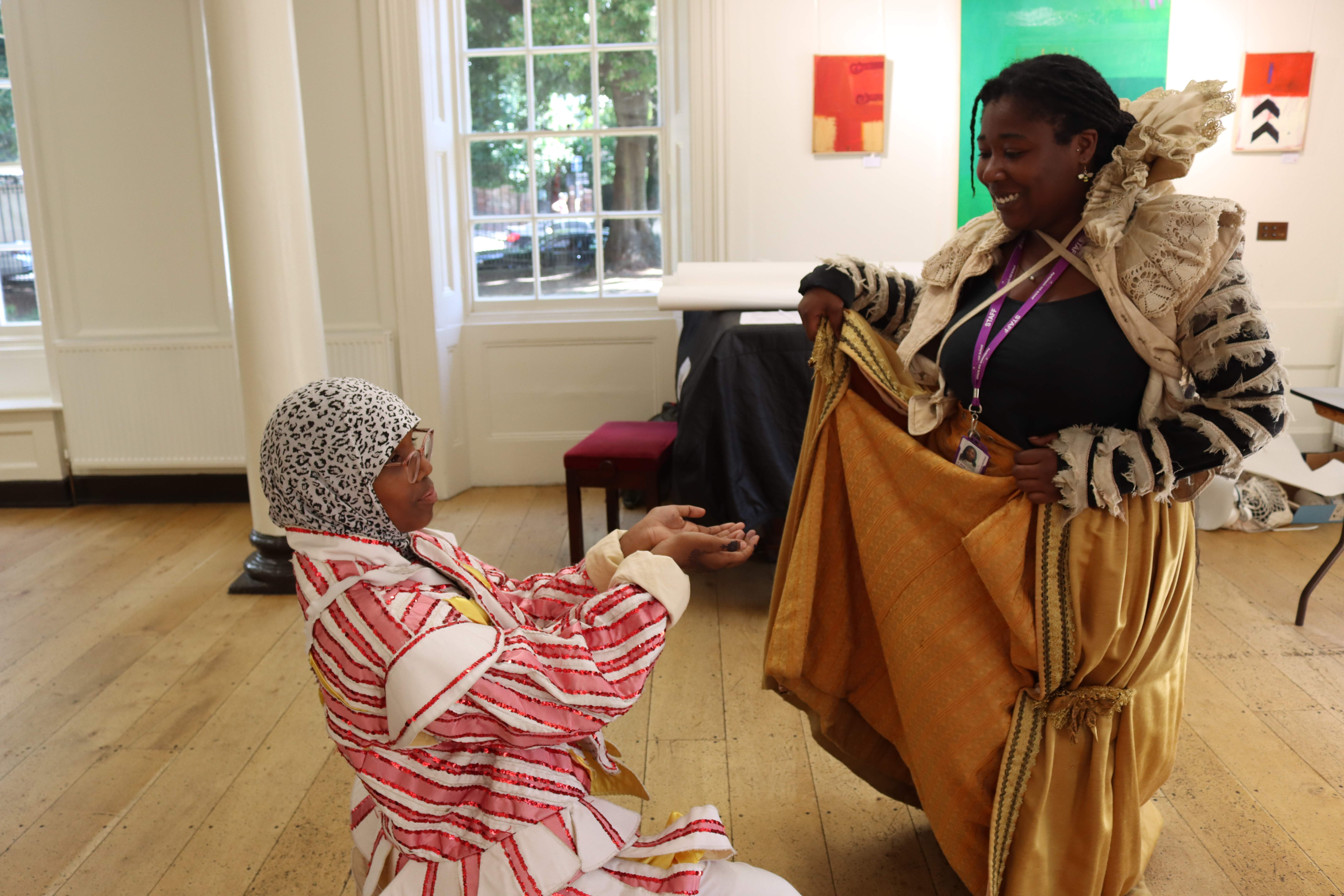 People in Tudor dress inside Lauderdale House