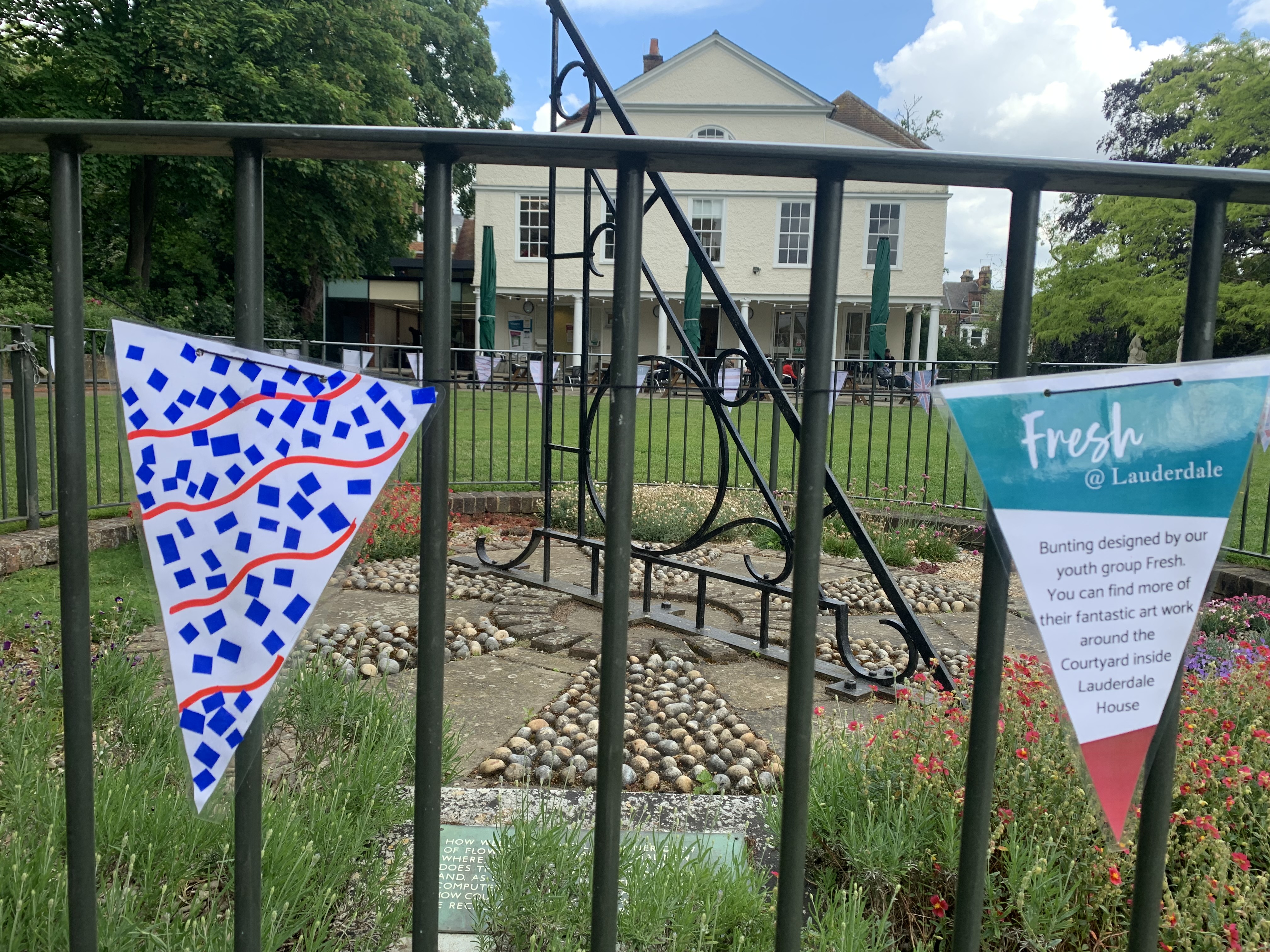Fresh Youth bunting outside Lauderdale House