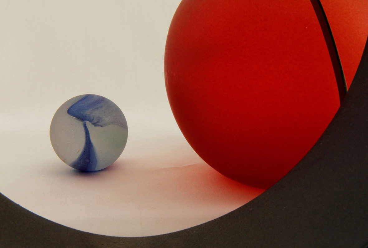 Red and Blue Marbles by Mary Davis