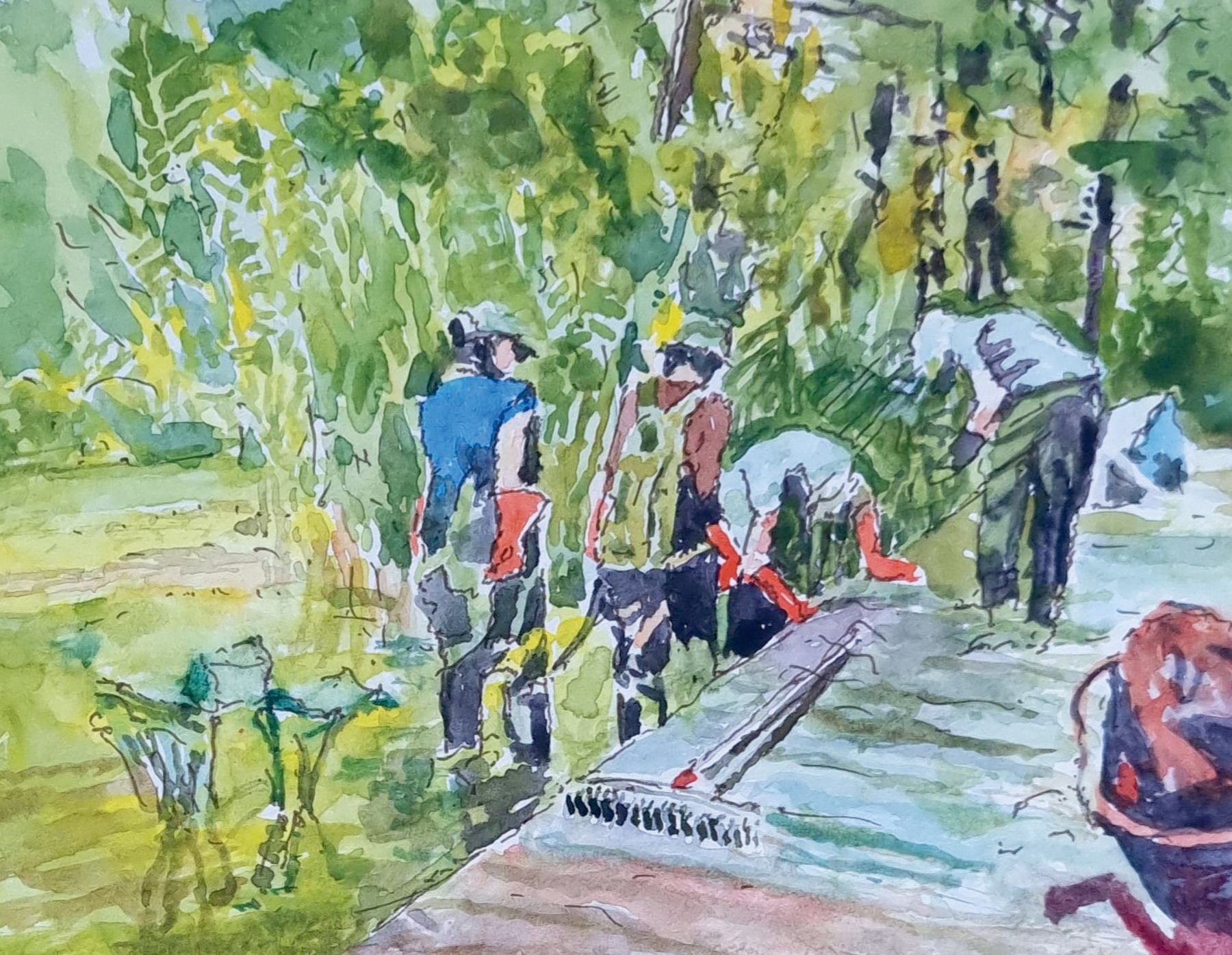 'Clearing Pondweed, Camley Street Gardens' by Edmund Gordon