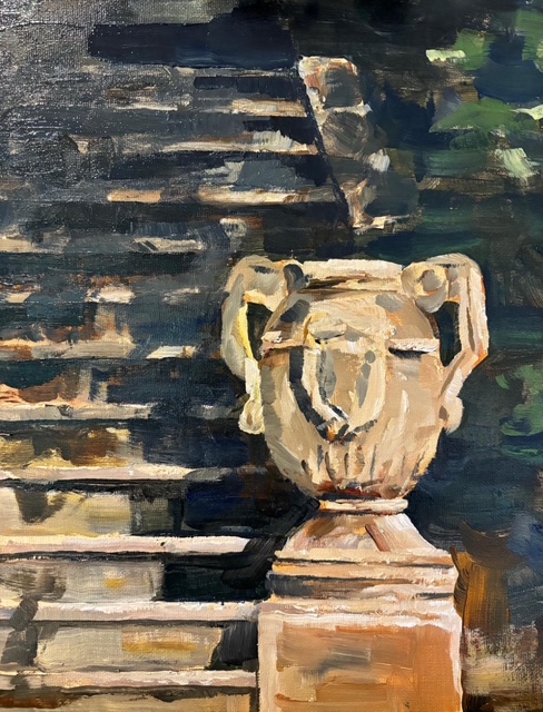 Painting of Waterlow Park urn by Martin Evans