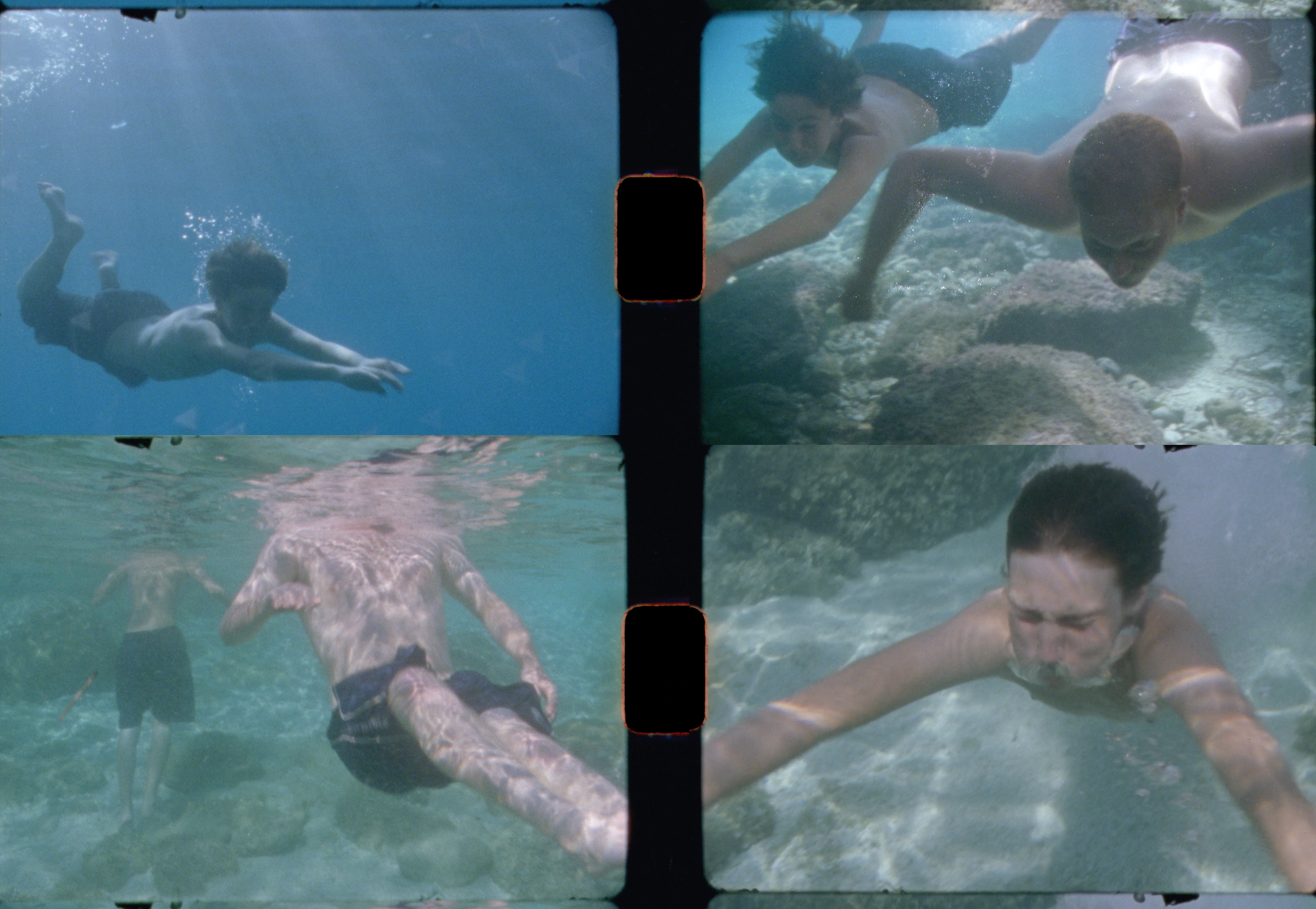 a composite photograph of people swimming