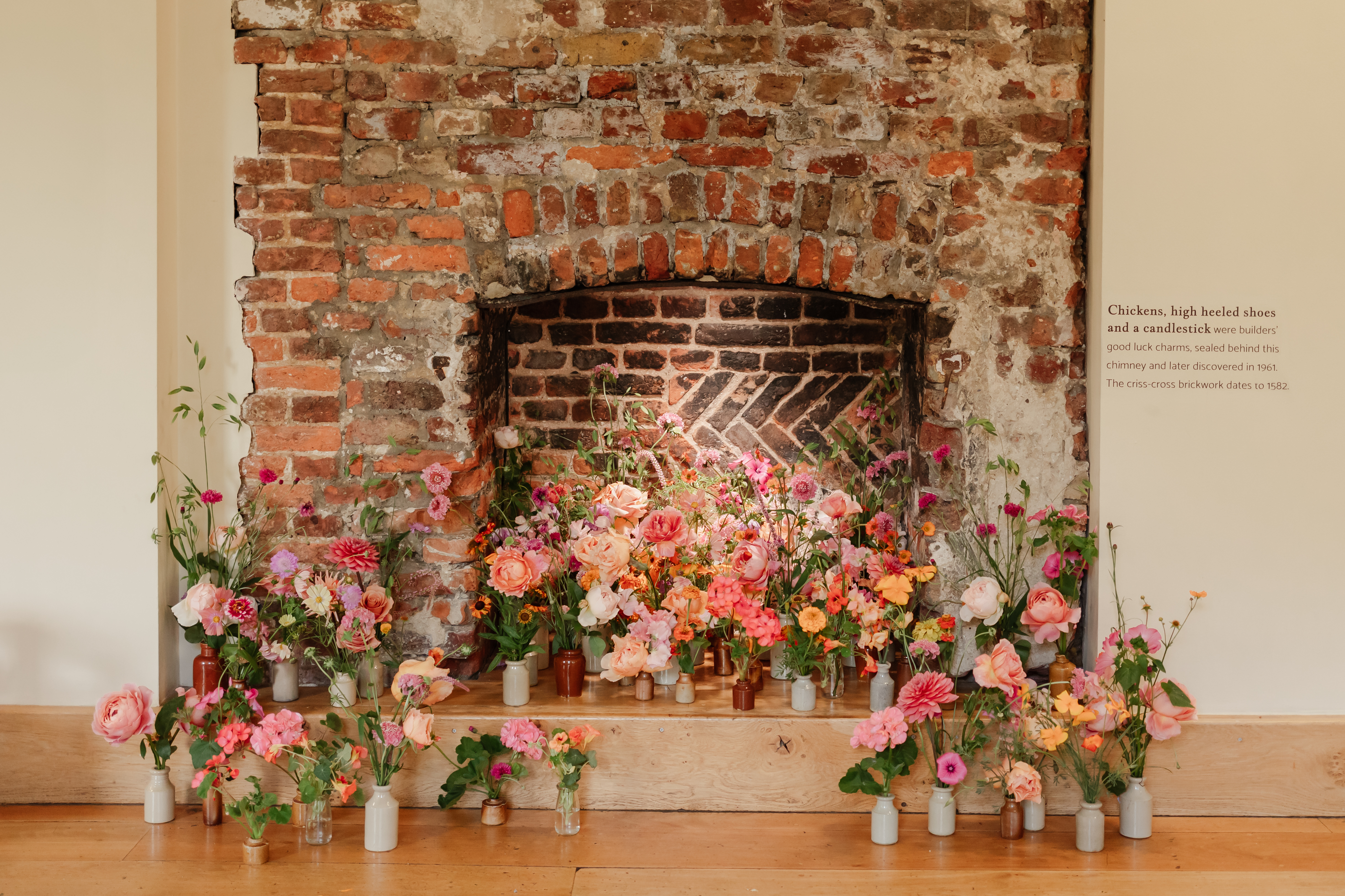 flowers in the fireplace 