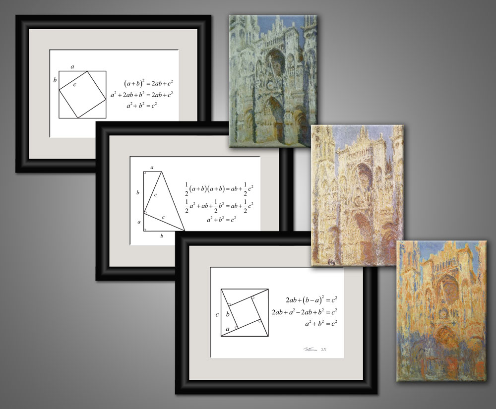 The Pythagorean cathedral series inspired by Claude Monet's Rouen Cathedral series