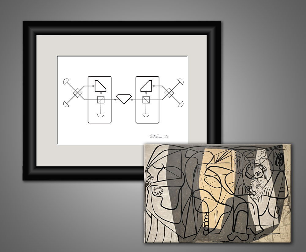 The experimenter and their subject inspired by Picasso's The painter and his model 1926