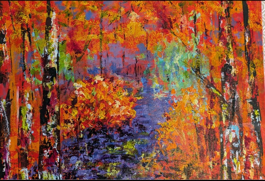 An abstract woodland scene