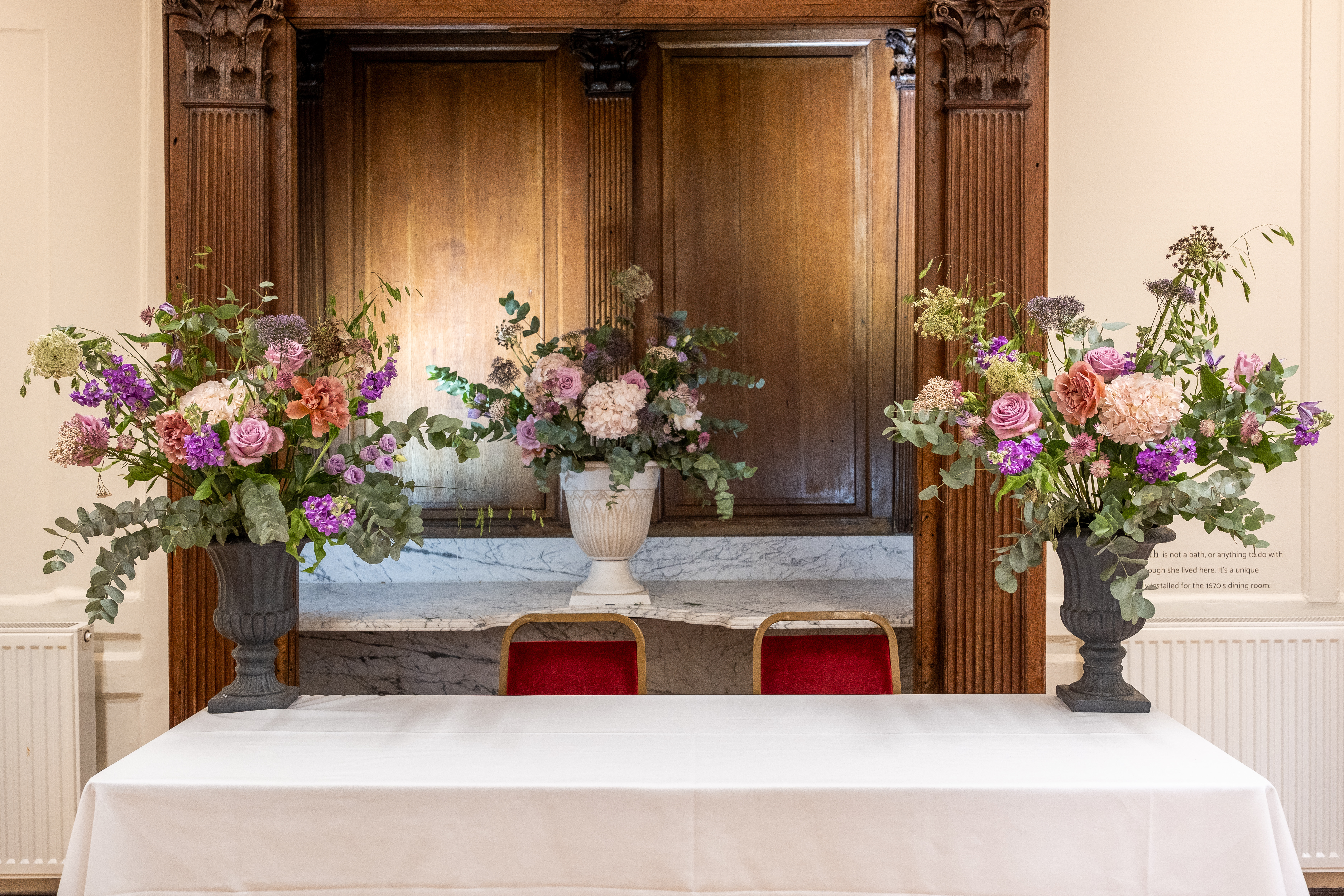 The registrar's table in front of Nell Gwynn's Bath  Credit: Grae Hood Photography