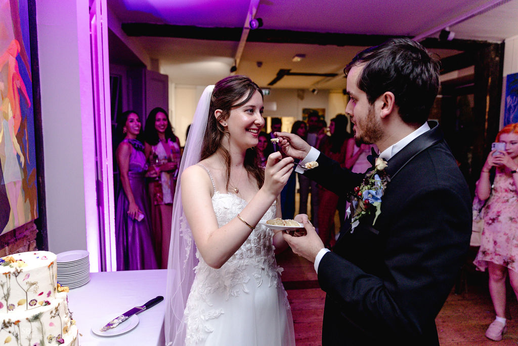 Tasting the cake in Lower Gallery   Credit: Sarah Bruce