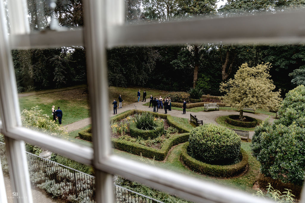 Views on the knot garden from the Long Gallery  Credit: Sarah Bruce Photography