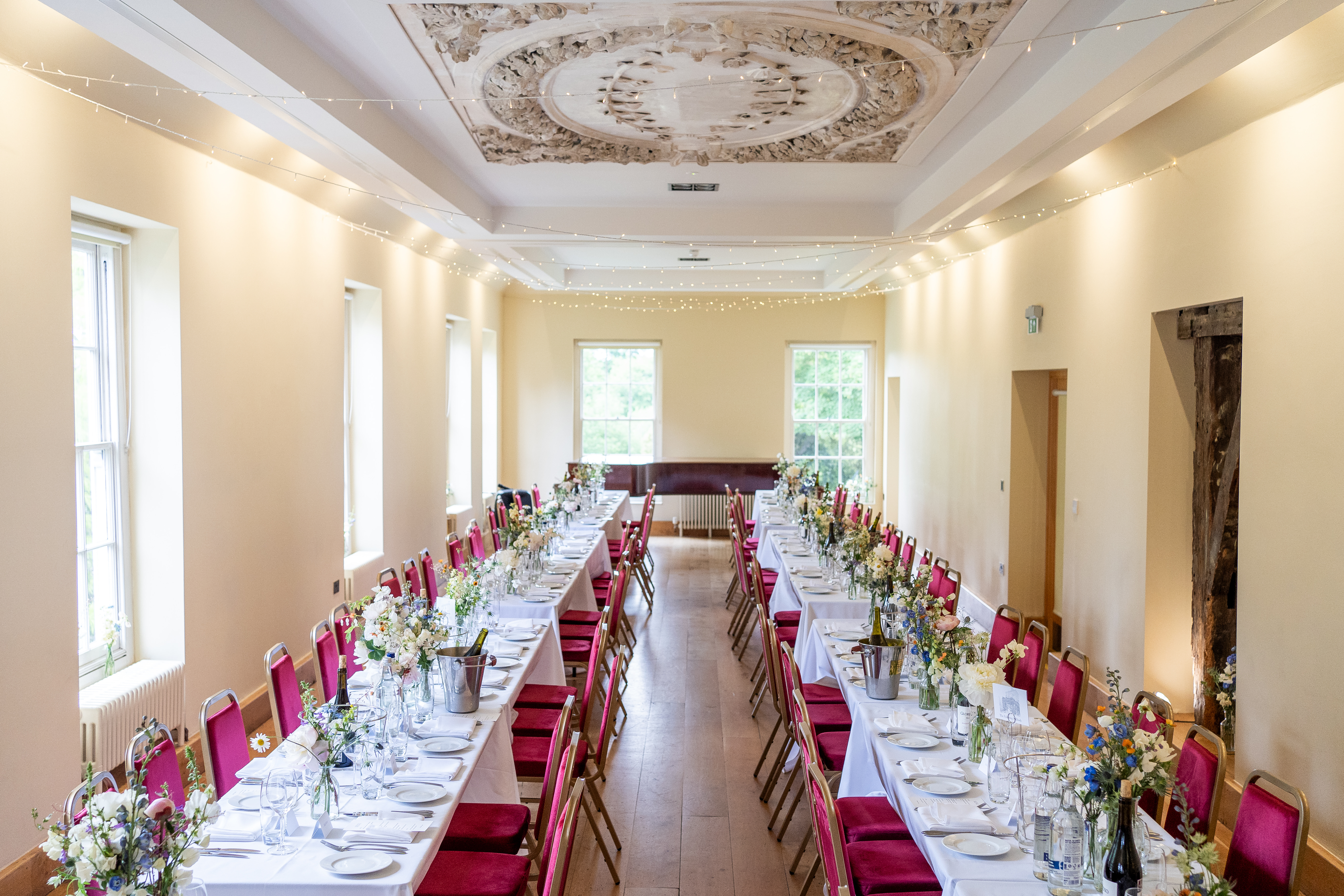 Dining set up in the Long Gallery  Credit: Grae Hood Photography