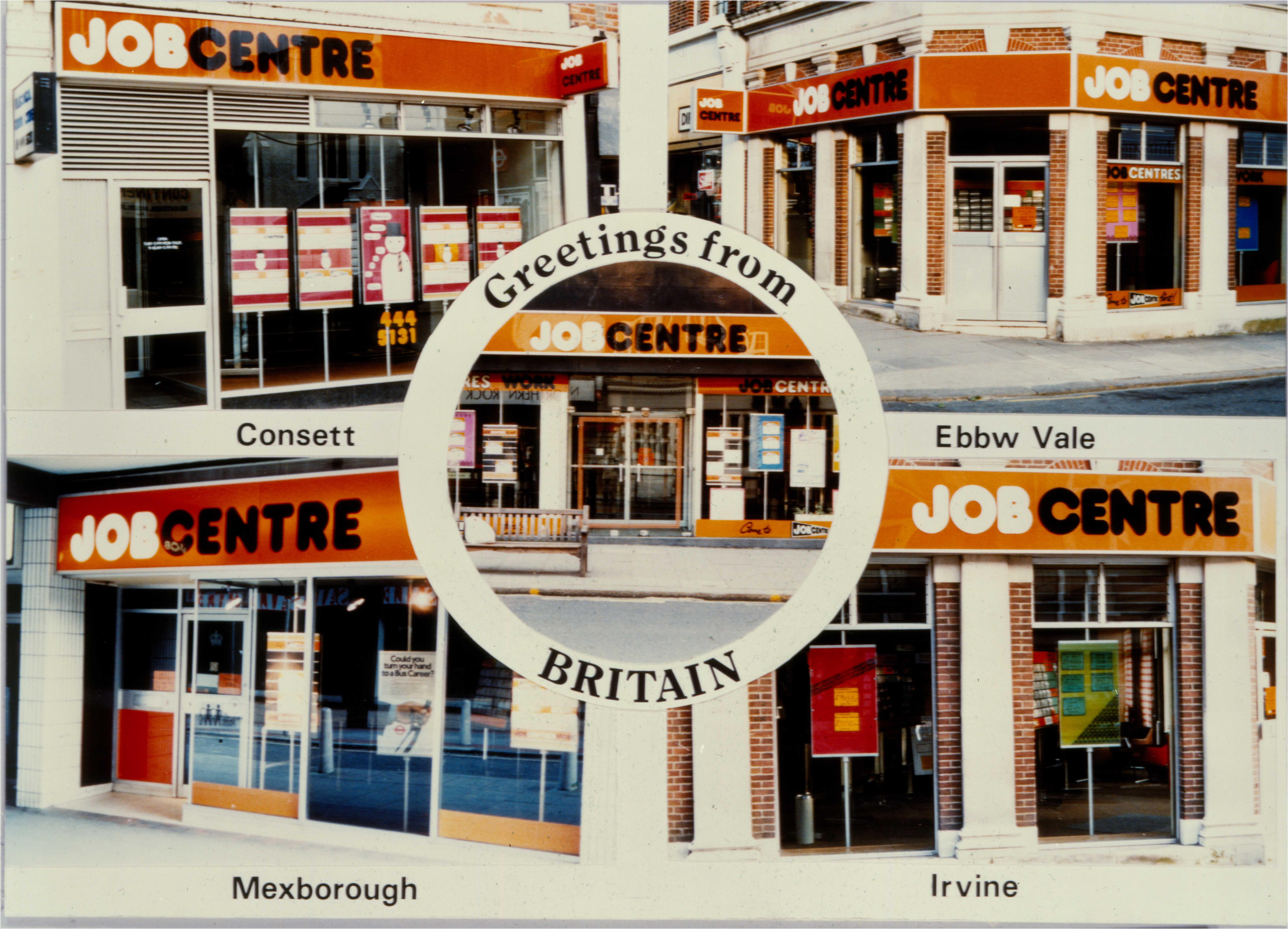 collage of different job centres in the UK
