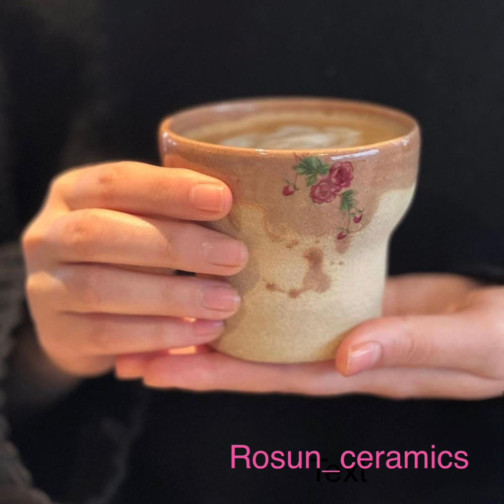 White floral pottery