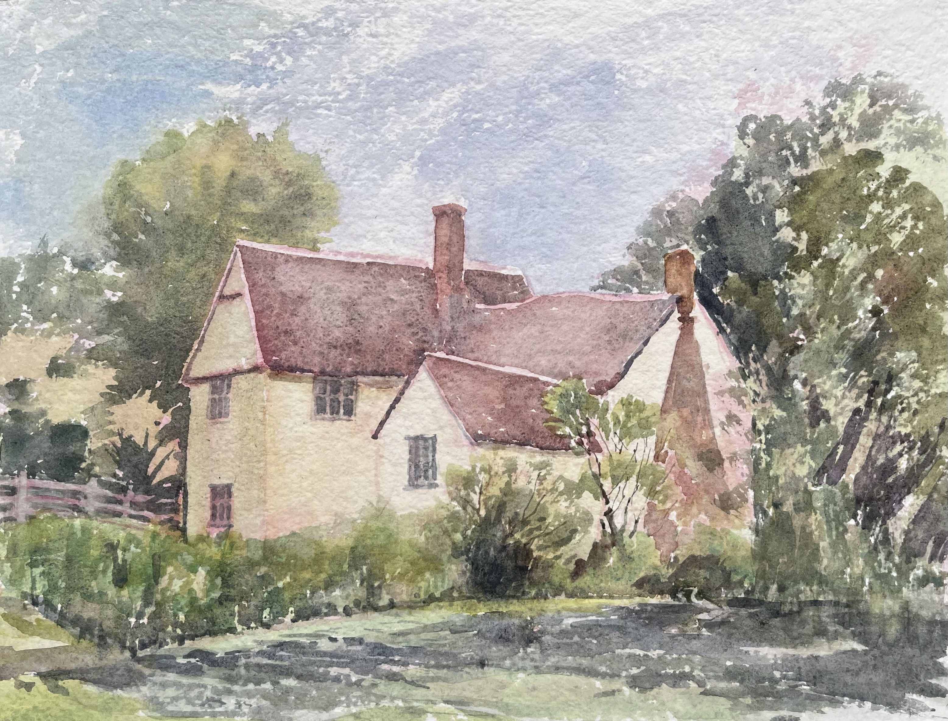 watercolour image of cottage
