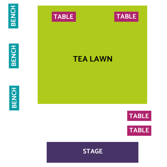 diagram of Tea Lawn Benches & Tables
