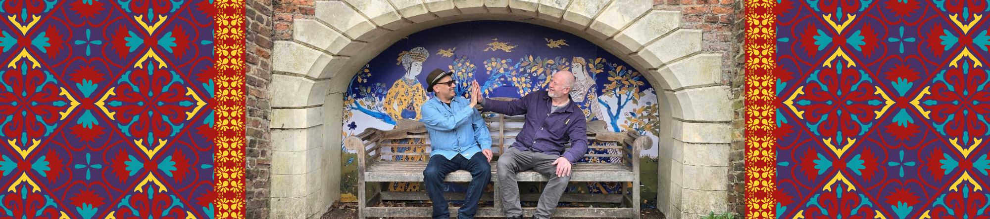 Persian Paradise garden bench ft Mehrdad & Peter