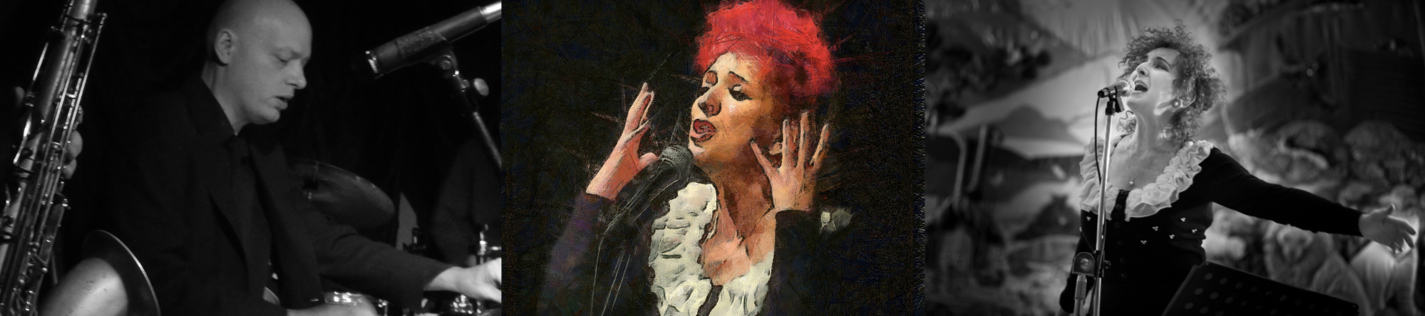 Images of Susan Black singing and Aled Thomas playing the piano