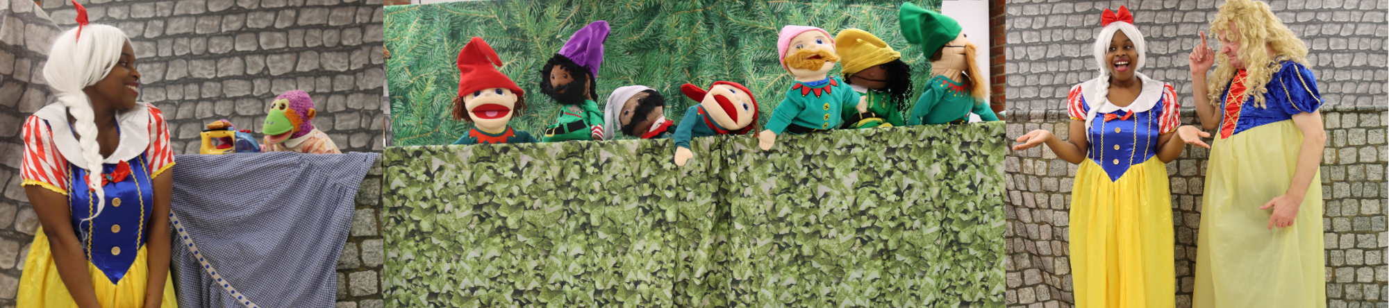 Snow white and the messy dwarves and cast photos