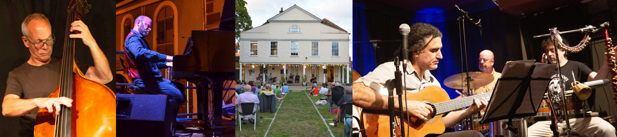 members of the John Crawford Latin Quintet playing together