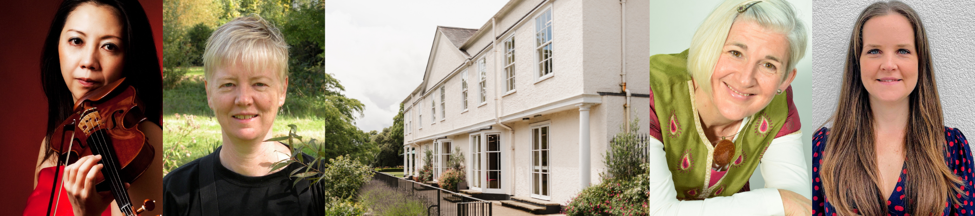 Insieme group members and an image of the terrace of Lauderdale House