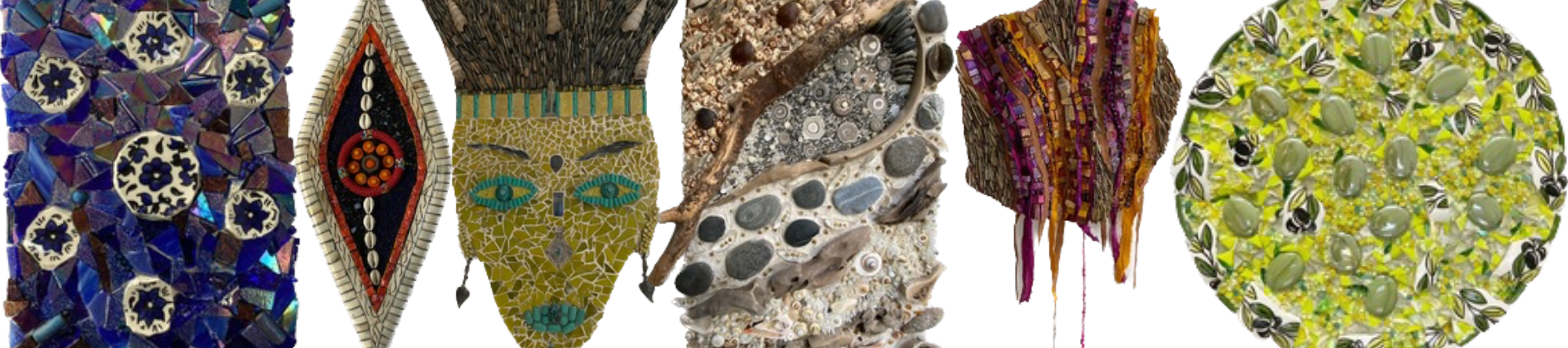 Collection of mosaic artworks by Scilla Alvarado