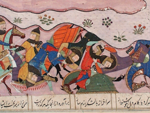 the-discomfiture-and-death-of-piroz-from-a-manuscript-of-the-shahnama-book-