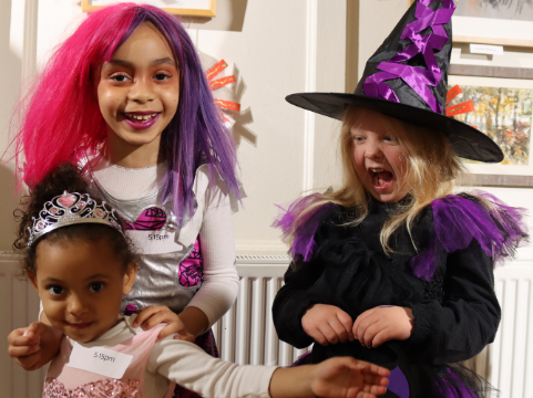 photos of children and actors at our past spooky walks