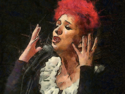 Images of Susan Black singing and Aled Thomas playing the piano