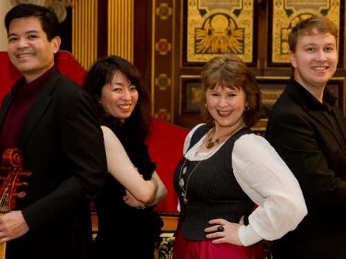 Linnet Baroque, their logo and a drawing by Elizabeth Twining