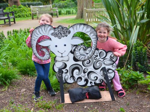 photos of families and children enjoying our Easter Trail