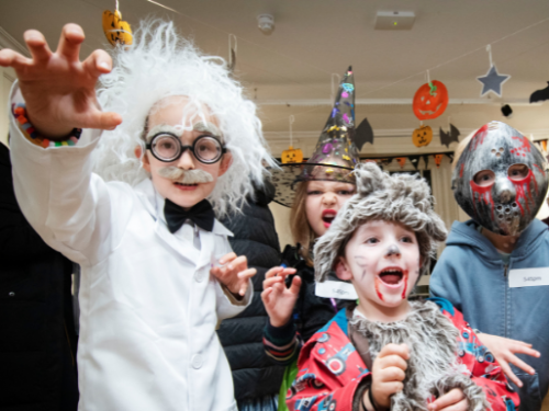 A cast of Halloween characters